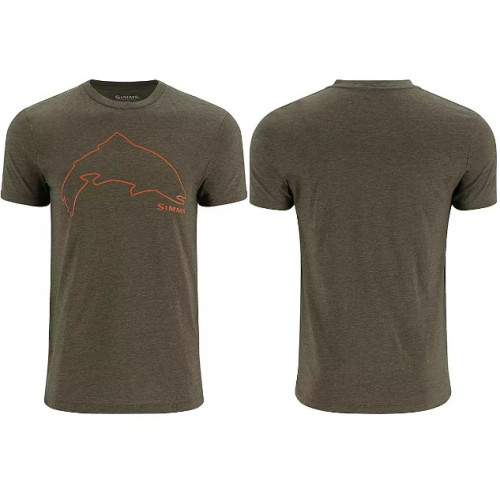 Футболка Simms Trout Outline T-Shirt Loden Heather