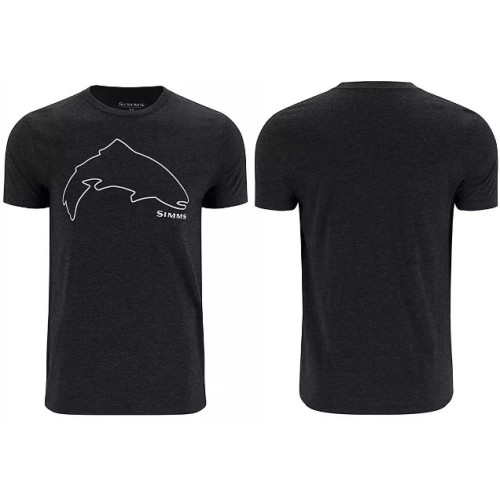 Футболка Simms Trout Outline T-Shirt Dark Gunmetal Heather