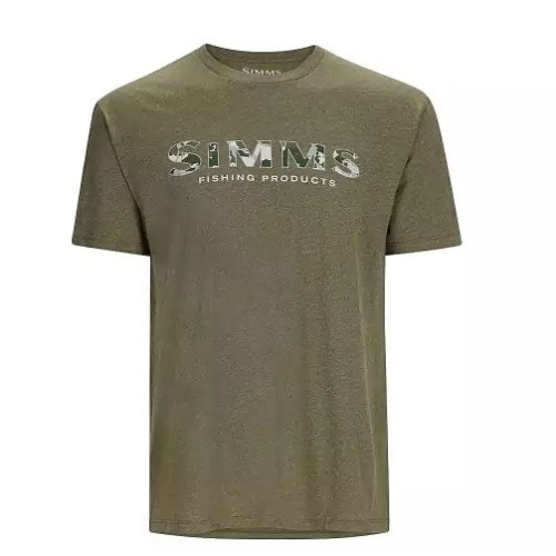 Футболка Simms Logo T-Shirt RC Dark Clover/Military Heather