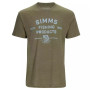 Футболка Simms Stacked Logo Bass T-Shirt Military Heather