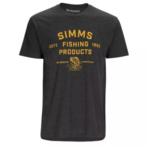 Футболка Simms Stacked Logo Bass T-Shirt Charcoal Heather