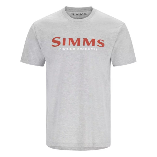 Футболка Simms Logo T-Shirt Grey Heather - Crimson