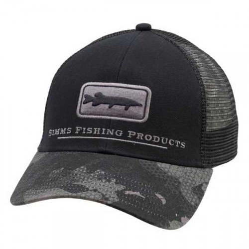 Кепка Simms Musky Icon Trucker Hex Flo Camo Carbon